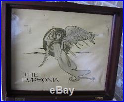 Antique Original EUPHONIA #51 Disc Decorative Music Mahogany BoxVERY OLD