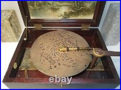 Antique Original Mahogany REGINA DISC MUSIC BOX 23 Discs Working Condition