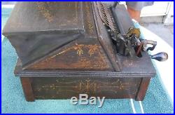Antique Original New American Musical Music BoxC Borden Co 1887w 6 Cob Rolls a