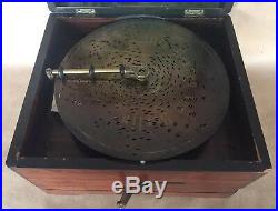 Antique POLYPHON MUSIC BOX with Disk Leipzig Germany 19th Century