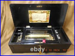 Antique Paillard Swiss Music Box 6 Cylinder/ 8 Airs Fully Restored (see Video)