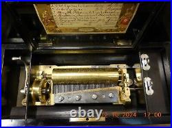 Antique Paillard Swiss Music Box 6 Cylinder/ 8 Airs Fully Restored (see Video)