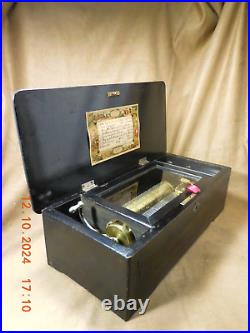 Antique Paillard Swiss Music Box 6 Cylinder/ 8 Airs Fully Restored (see Video)