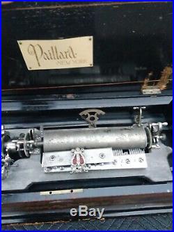 Antique Paillard Swiss Music Interchangeable Cylinder 32 2 extra cylnders