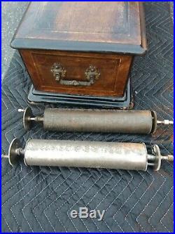 Antique Paillard Swiss Music Interchangeable Cylinder 32 2 extra cylnders