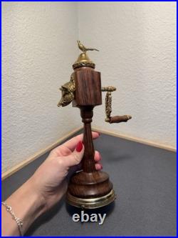 Antique Pepper Mill Music Box Included Reuge Made In Switzerland