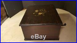 Antique Polyphon 8 1/8 Disc Music Box No. 41 Lever Wind-Plays Good Comb