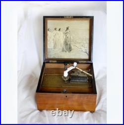 Antique Polyphon Mechanical Music Box Germany 1890s with 8 9.5 Discs Working