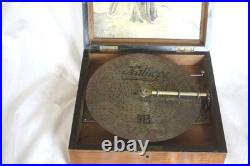 Antique Polyphon Mechanical Music Box Germany 1890s with 8 9.5 Discs Working