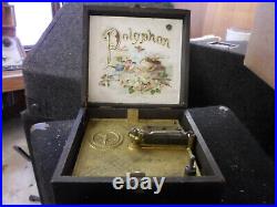 Antique Polyphon Music Box with Portrait