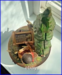 Antique RARE Thorens 10 Music Box Hand Carved Wooden Brahams Lullaby Sweet Lamb