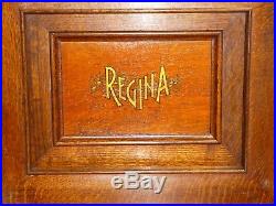 Antique REGINA 20 3/4 DISC DOUBLE COMB MUSIC BOX with15 Discs. Colonnade Top. Works