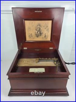 Antique REGINA 39173 Victorian Table Top Music Box Plays 15.5 Discs (TESTED)