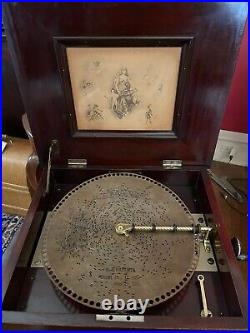 Antique REGINA DOUBLE COMB Disc Music Box Beautiful Tone & Working Condition