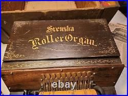 Antique ROLLER ORGAN SVENSKA Original Shipping Crate 12 Cobs Well Preserved Gem