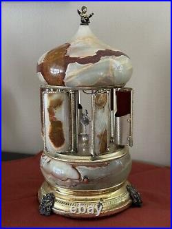 Antique Refuge Cigarette Lipstick Caurosel Music Box Italian Onyx