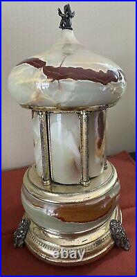 Antique Refuge Cigarette Lipstick Caurosel Music Box Italian Onyx