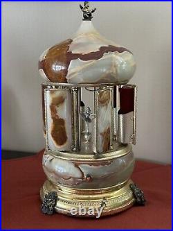 Antique Refuge Cigarette Lipstick Caurosel Music Box Italian Onyx