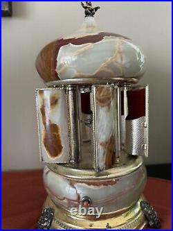 Antique Refuge Cigarette Lipstick Caurosel Music Box Italian Onyx