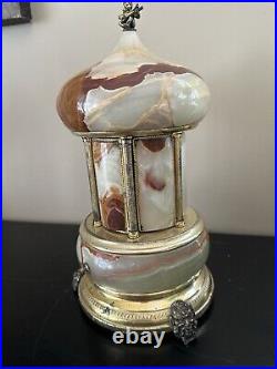 Antique Refuge Cigarette Lipstick Caurosel Music Box Italian Onyx