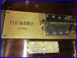 Antique Regina 12 Double Comb Disk Dome Top Mahogany Music Box Player 12 Discs