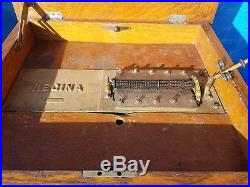 Antique Regina 15.5 Double Comb Disc Music Box Oak Cabinet