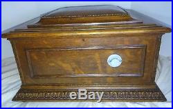 Antique Regina 15.5 Double Comb Wooden Cabinet Music Box Player Machine Disc