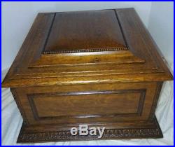 Antique Regina 15.5 Double Comb Wooden Cabinet Music Box Player Machine Disc