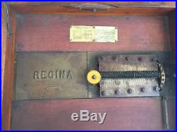 Antique Regina Carved Fancy Oak Case Music Box 15.5 Disk Double Comb Gothic