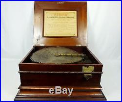 Antique Regina Coin Operated Music Box with(57) 15.5 Disc Single Comb Late 19th C