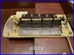 Antique Regina Mahogany Serpentine Double Comb Music Box +Eight 15 1/2 discs