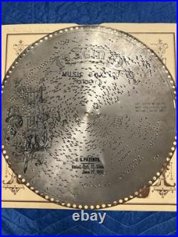 Antique Regina Mahogany Serpentine Double Comb Music Box +Eight 15 1/2 discs