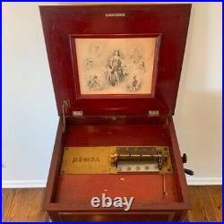 Antique Regina Music Box, with Stand and 50 Discs