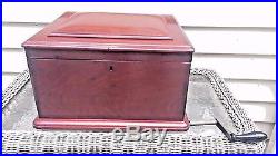 Antique Regina Single Comb Disc Music Box Cherry Case Inside Wind Low Serial #