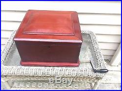 Antique Regina Single Comb Disc Music Box Cherry Case Inside Wind Low Serial #