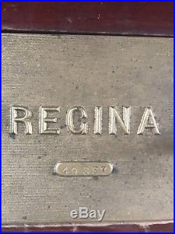 Antique Regina Single Comb Disc(with 27 Discs) Music Box Inside Wind Gorgeous