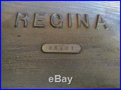 Antique Regina Single Comb Music Box Inside Case Top Crank Low Serial # 25301