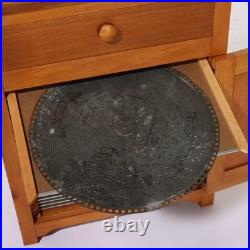 Antique Regional Mahogany Music Box Disk Cabinet with One Disk C1920