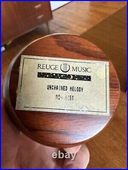 Antique Reuge Round Wooden Music Box Switzerland