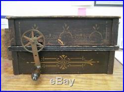 Antique Roller Organ Hand Crank Bellows Wind Music Box Corn Cob