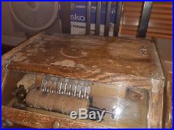 Antique Roller Organ Hand Crank Bellows Wind Music Box Corn Cob + 3 song cobs