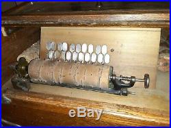 Antique Roller Organ Hand Crank Bellows Wind Music Box Corn Cob + 3 song cobs