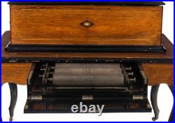 Antique Rosewood interchangeable 6 Cylinder Music Box Table