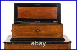 Antique Rosewood interchangeable 6 Cylinder Music Box Table