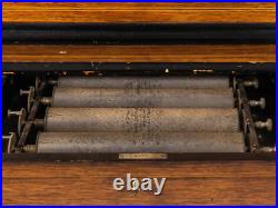 Antique Rosewood interchangeable 6 Cylinder Music Box Table