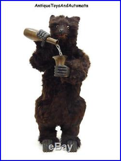 Antique Roullet & Decamps Musical Drinking Bear Clockwork Automaton Music Box
