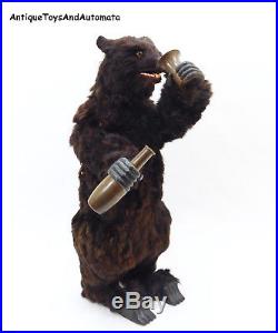 Antique Roullet & Decamps Musical Drinking Bear Clockwork Automaton Music Box