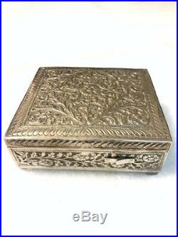 Antique Silver Key Wind Automation Box Of Krishna Date 1870