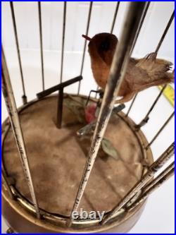 Antique Singing Bird Cage Music Box Automaton Semi Works Needs Repair