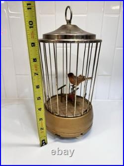 Antique Singing Bird Cage Music Box Automaton Semi Works Needs Repair